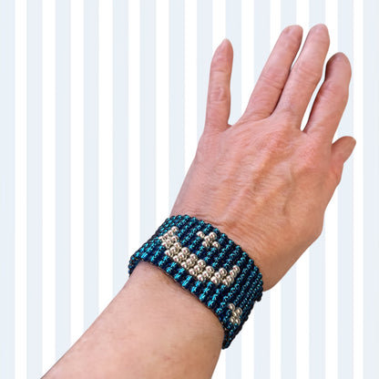 Moon and Stars Glass Beaded Bracelet