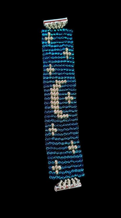 Moon and Stars Glass Beaded Bracelet