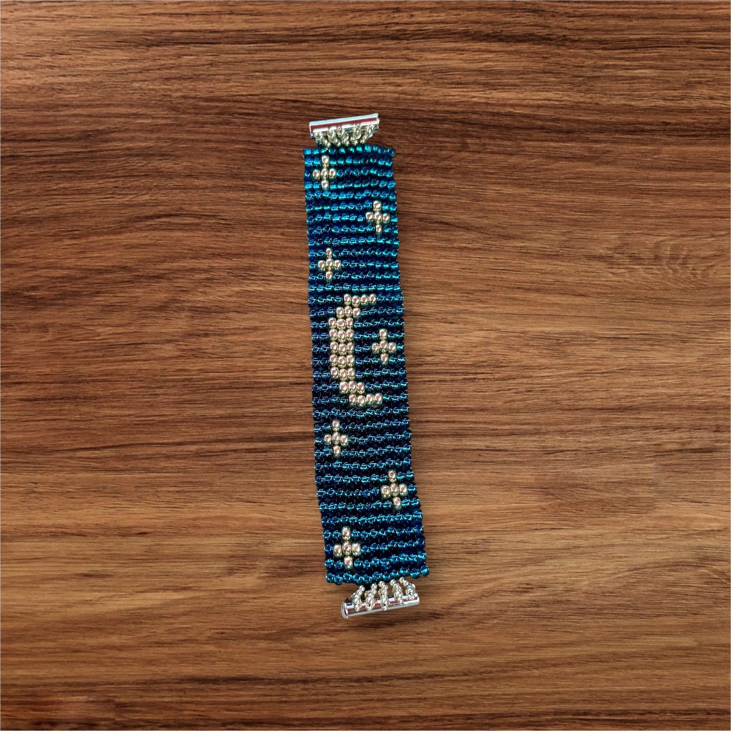 Moon and Stars Glass Beaded Bracelet