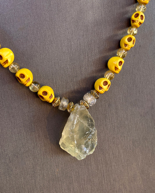 Citrine and Skull Necklace