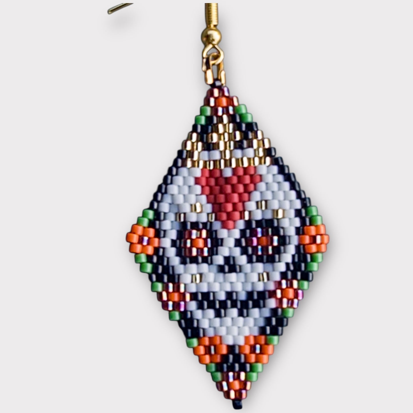 Glass Beaded Sugar Skull earrings