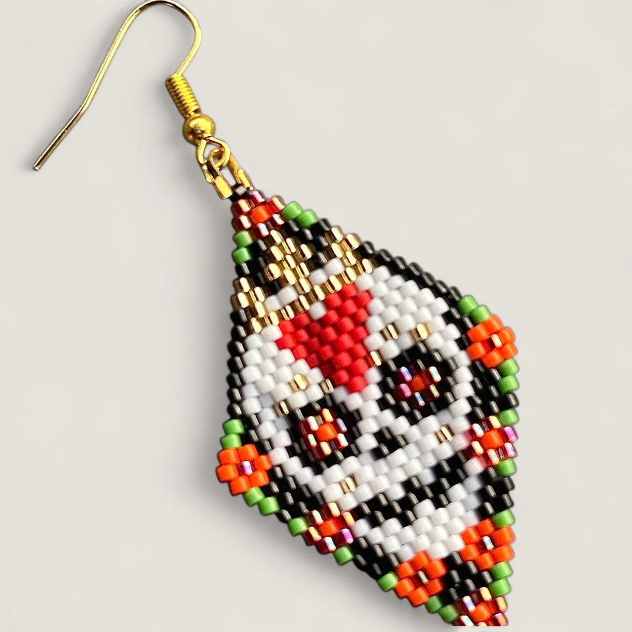 Glass Beaded Sugar Skull earrings