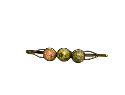 Brass and Gemstone Hair Pins