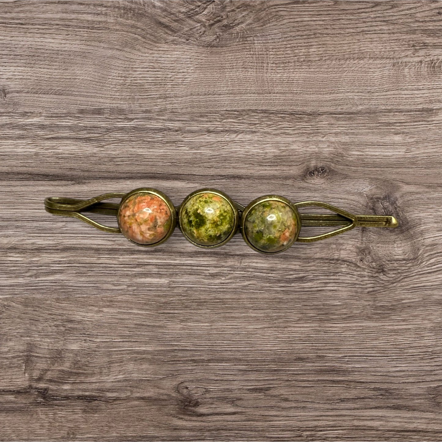 Brass and Gemstone Hair Pins