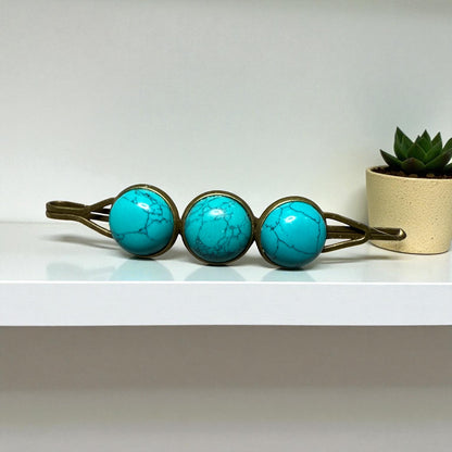 Brass and Gemstone Hair Pins