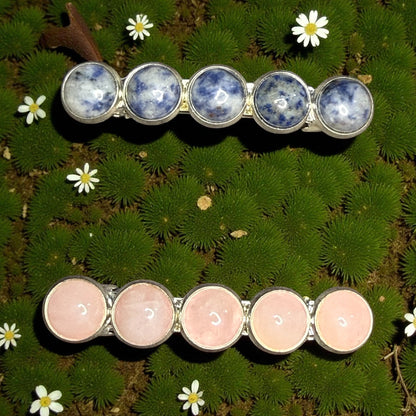 Gemstone French Hair Barrette