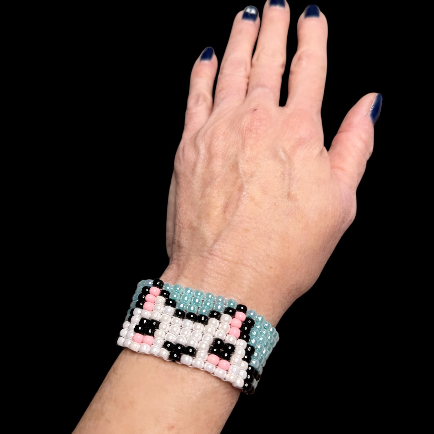 Beaded Glass Kitty Bracelet