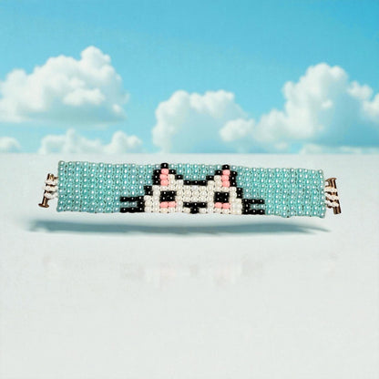 Beaded Glass Kitty Bracelet