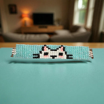 Beaded Glass Kitty Bracelet