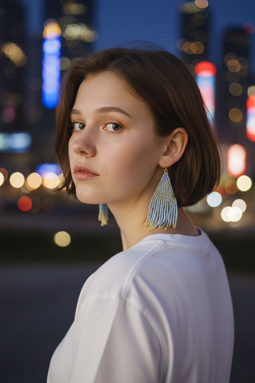 Sun Fringe Seed Bead earrings