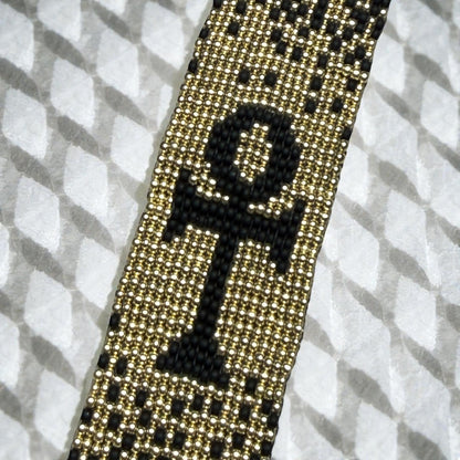 Glass Seed Bead Ankh Bracelet
