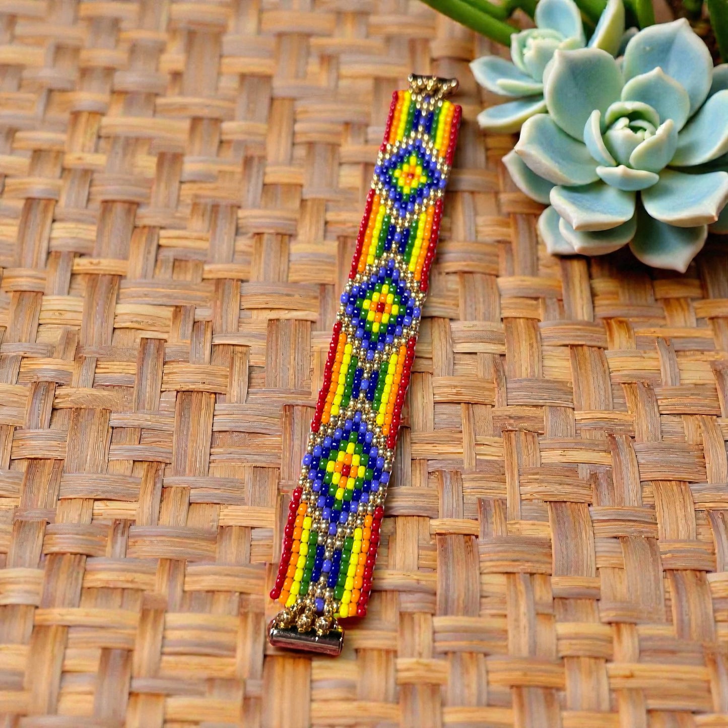 Rainbow Pride Seed Bead Bracelet