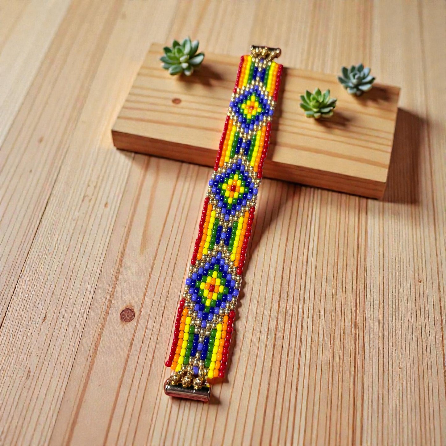Rainbow Pride Seed Bead Bracelet