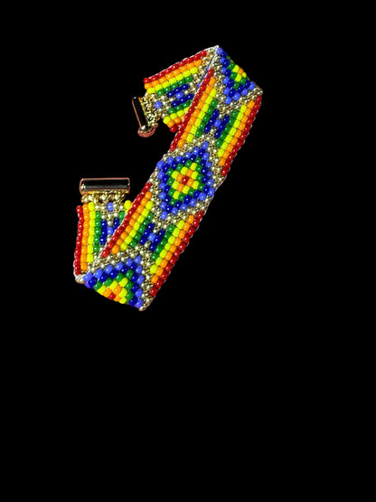 Rainbow Pride Seed Bead Bracelet