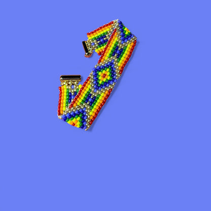 Rainbow Pride Seed Bead Bracelet