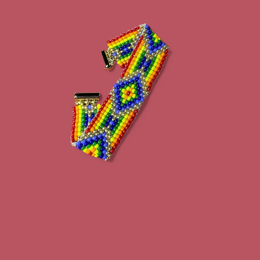 Rainbow Pride Seed Bead Bracelet