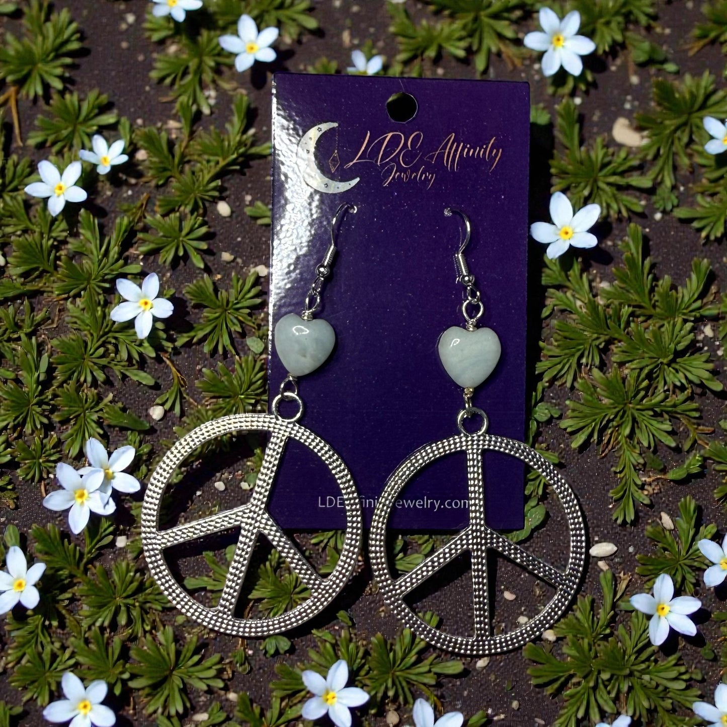 Peace and Love Amazonite Earrings