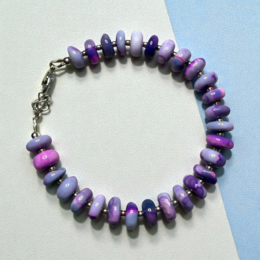 Purple Opal and Sterling Silver Bracelet