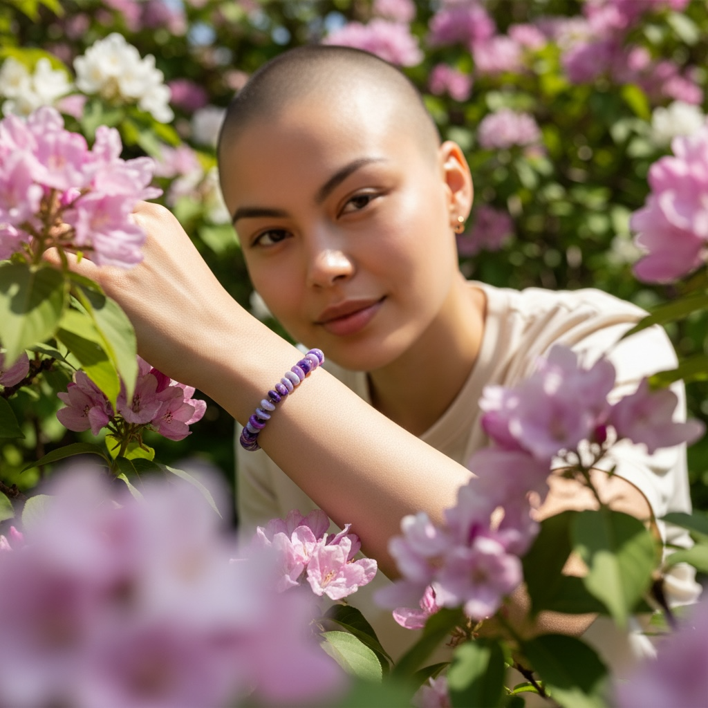 Purple Opal and Sterling Silver Bracelet