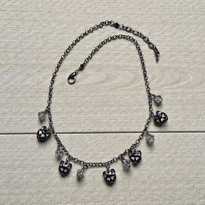 Glass beaded Kitty Cat Necklace