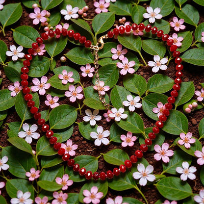 Red Jade and Red Spinel Candy shaped Necklace