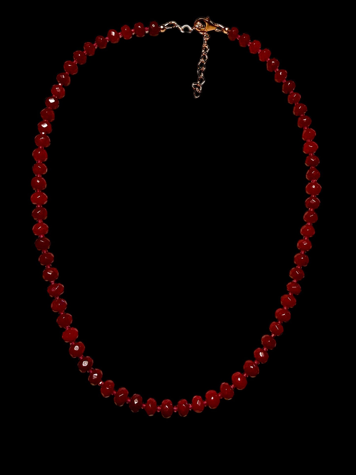 Red Jade and Red Spinel Candy shaped Necklace