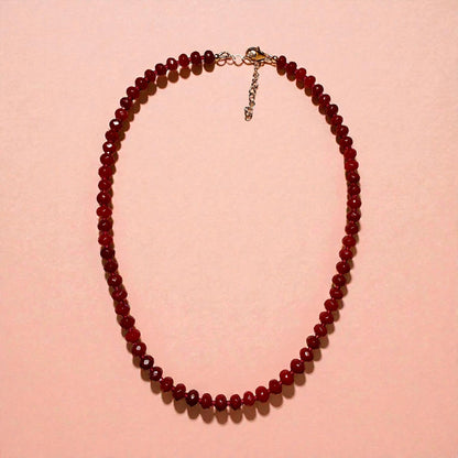 Red Jade and Red Spinel Candy shaped Necklace