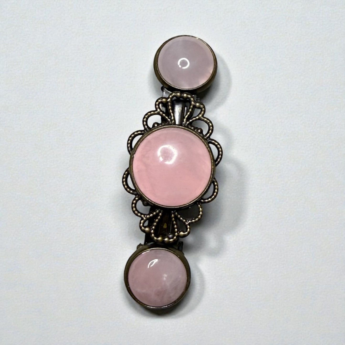 Rose Quartz French Barrette