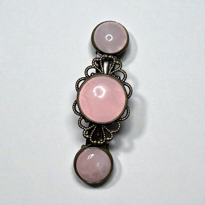 Rose Quartz French Barrette