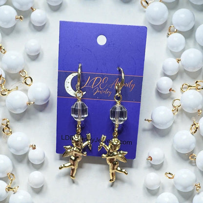 Cupid with Quartz Earrings