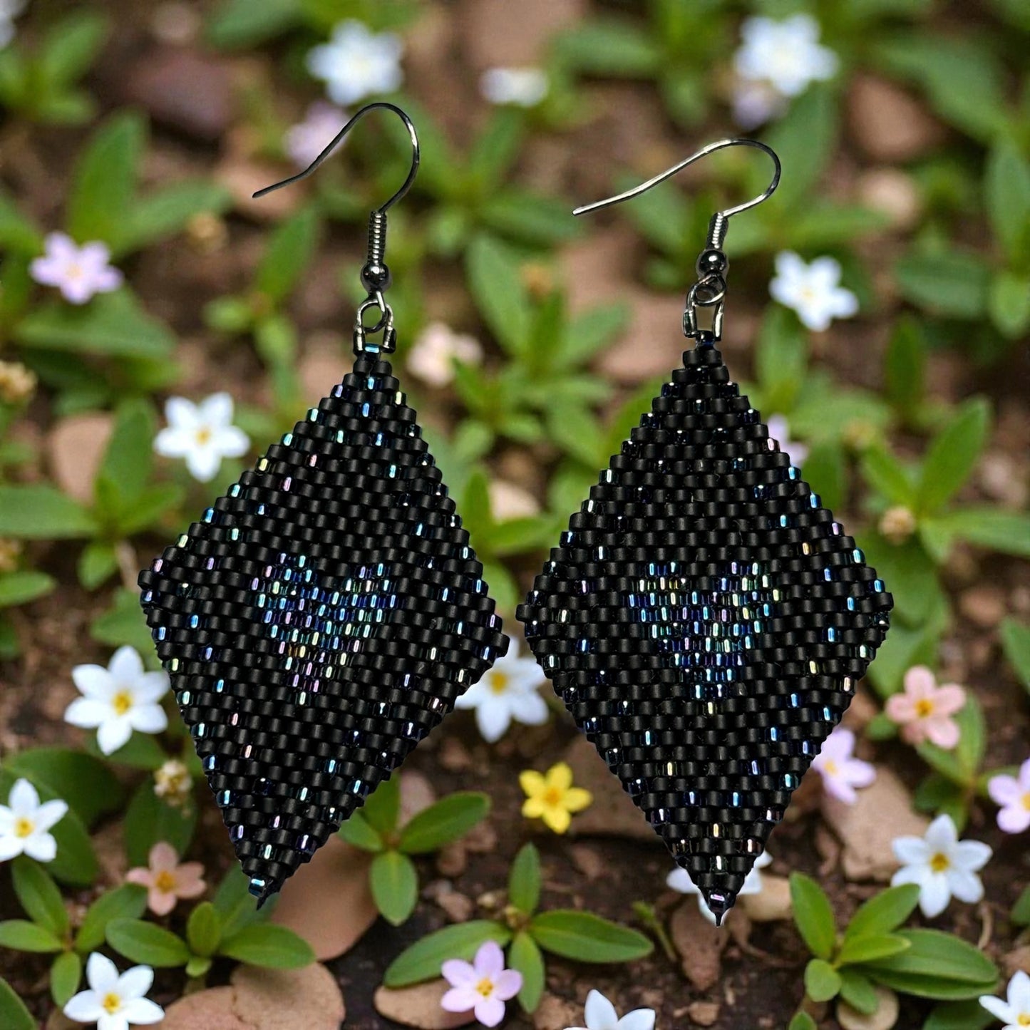 Heart Seed Bead earrings