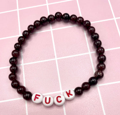Gemstone "FUCK" stretch Bracelet