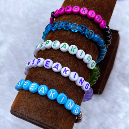 I'm Speaking Gemstone phrase Bracelets