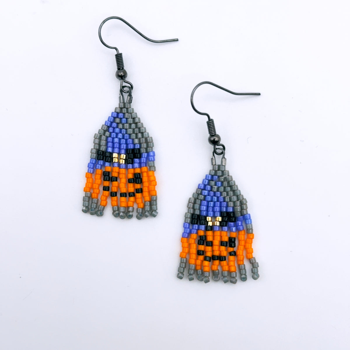 Jackolantern Glass fringe earrings