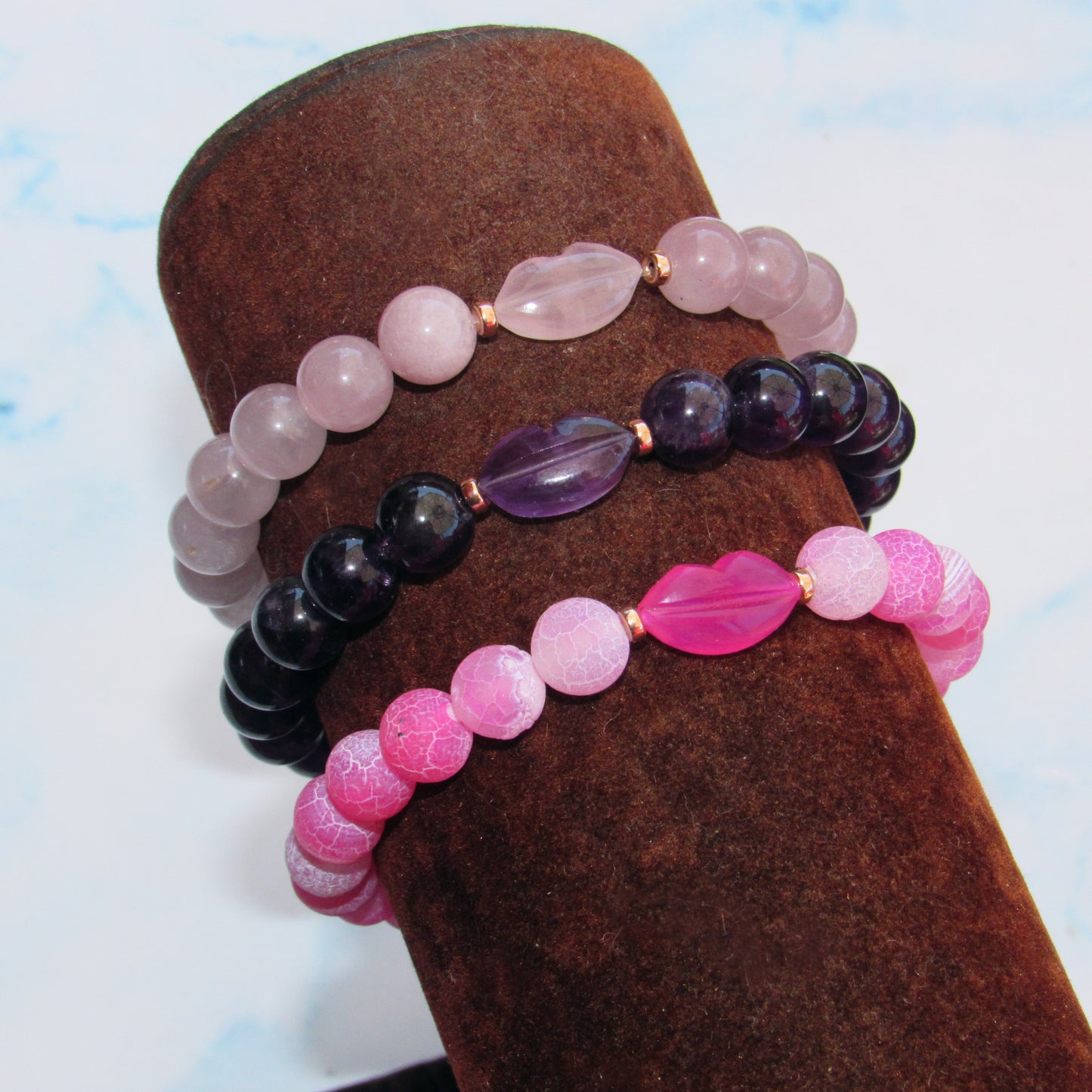 gemstone lips bracelets