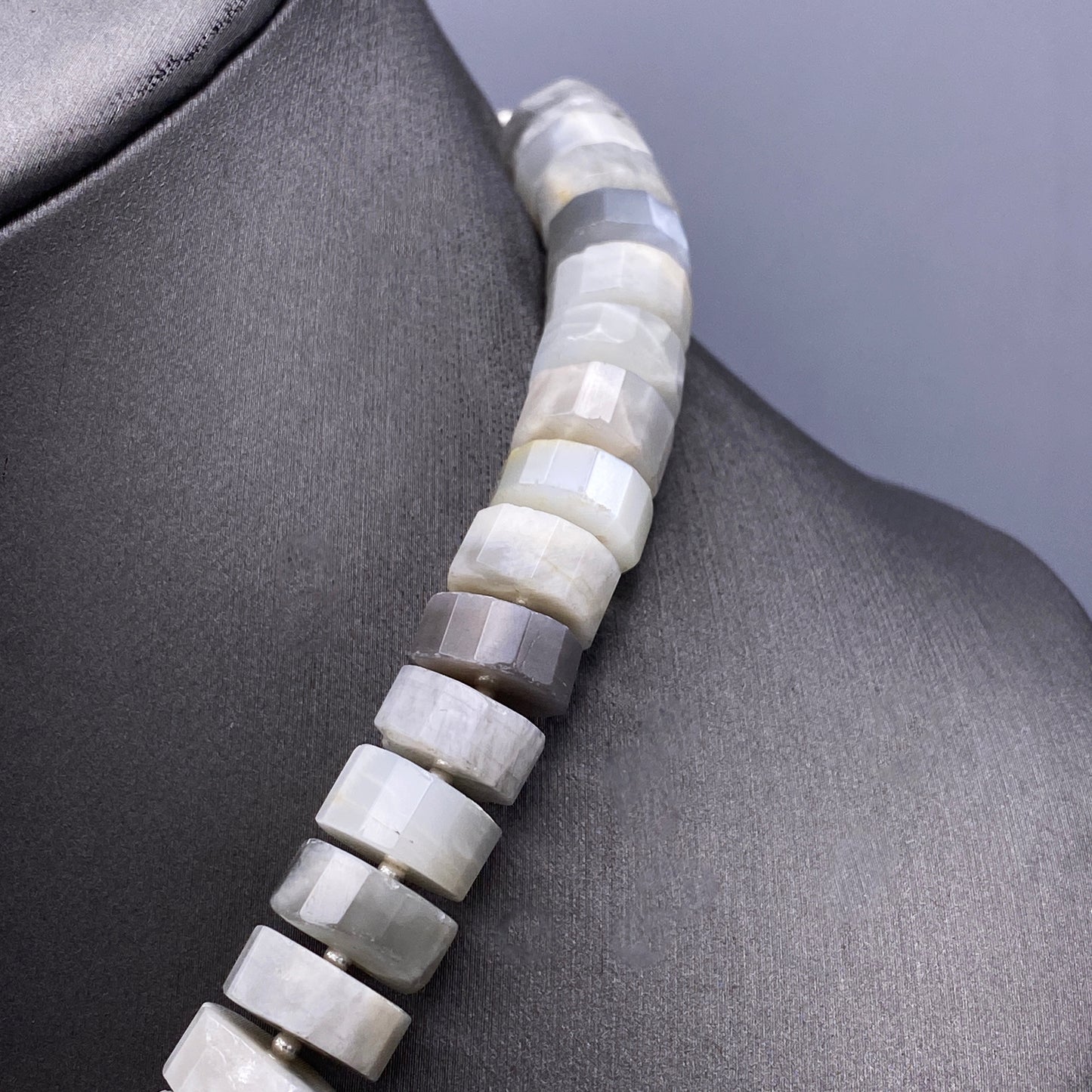 Moonstone Gemstone necklace with sterling silver findings.