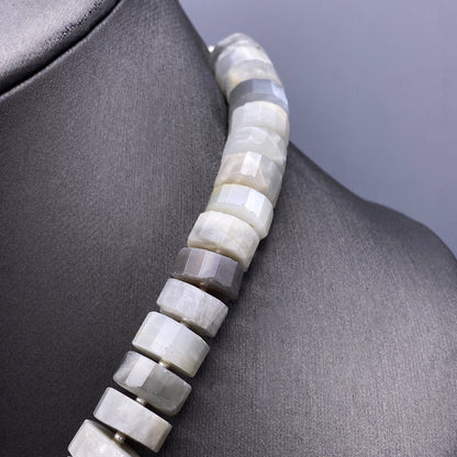 Moonstone Gemstone necklace with sterling silver findings.