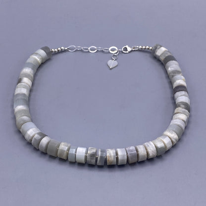 Moonstone Gemstone necklace with sterling silver findings.