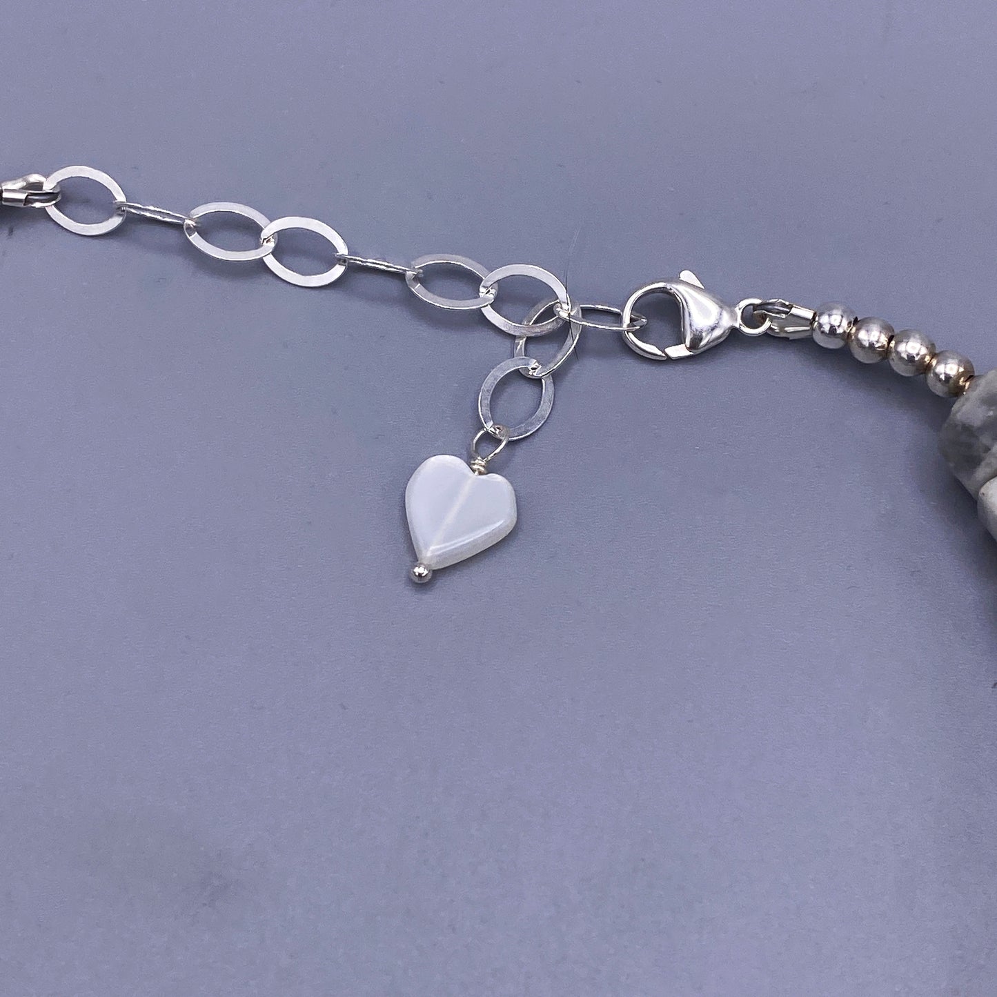 Moonstone Gemstone necklace with sterling silver findings.