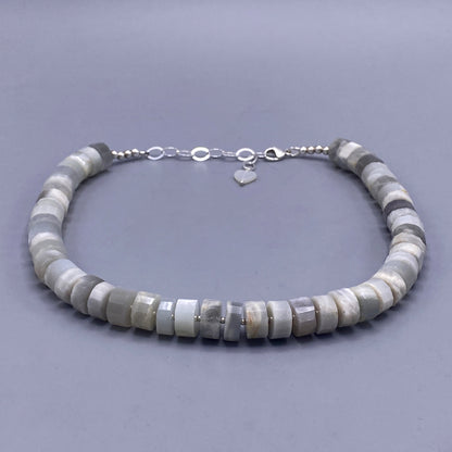 Moonstone Gemstone necklace with sterling silver findings.