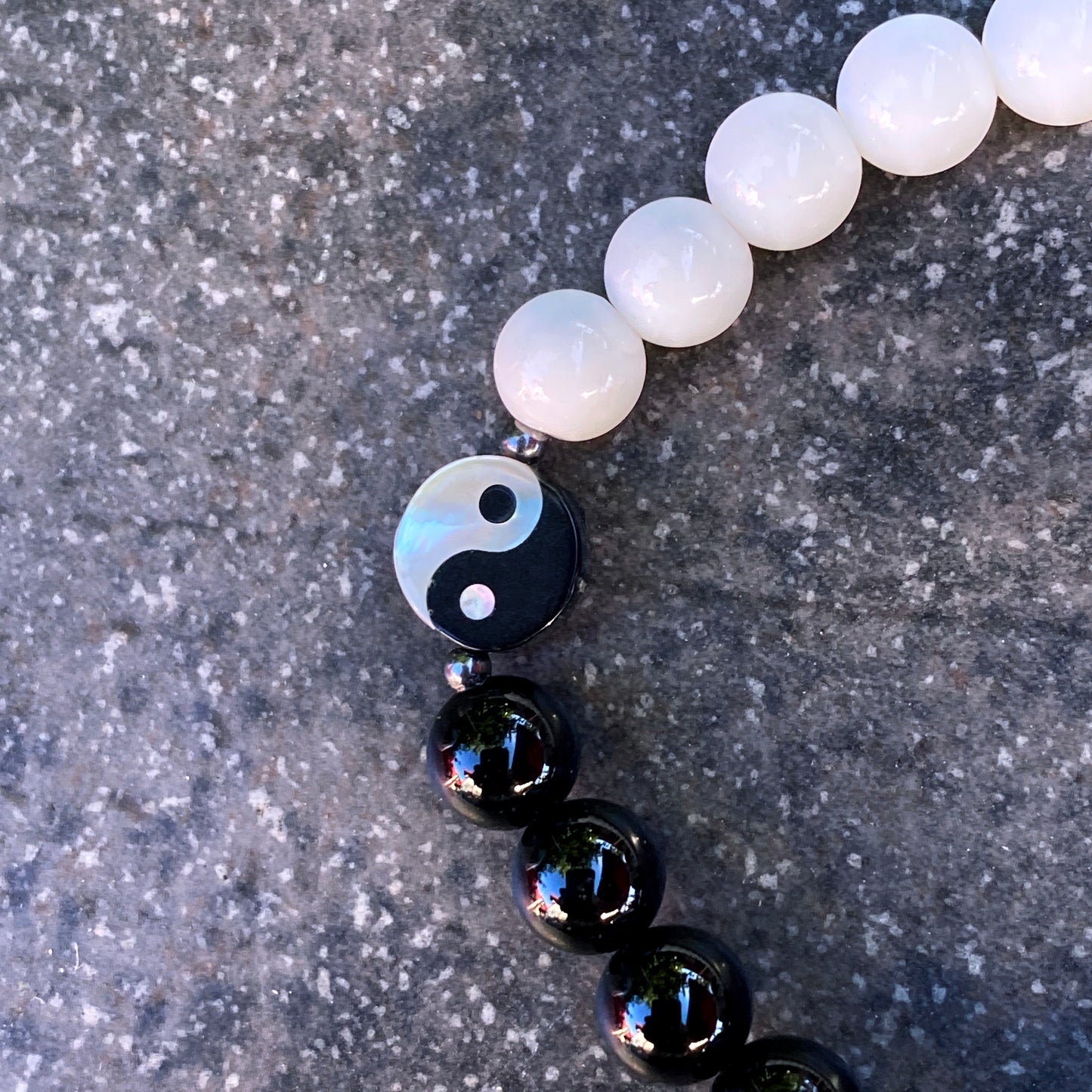 Yin Yang gemstone crystal bracelet