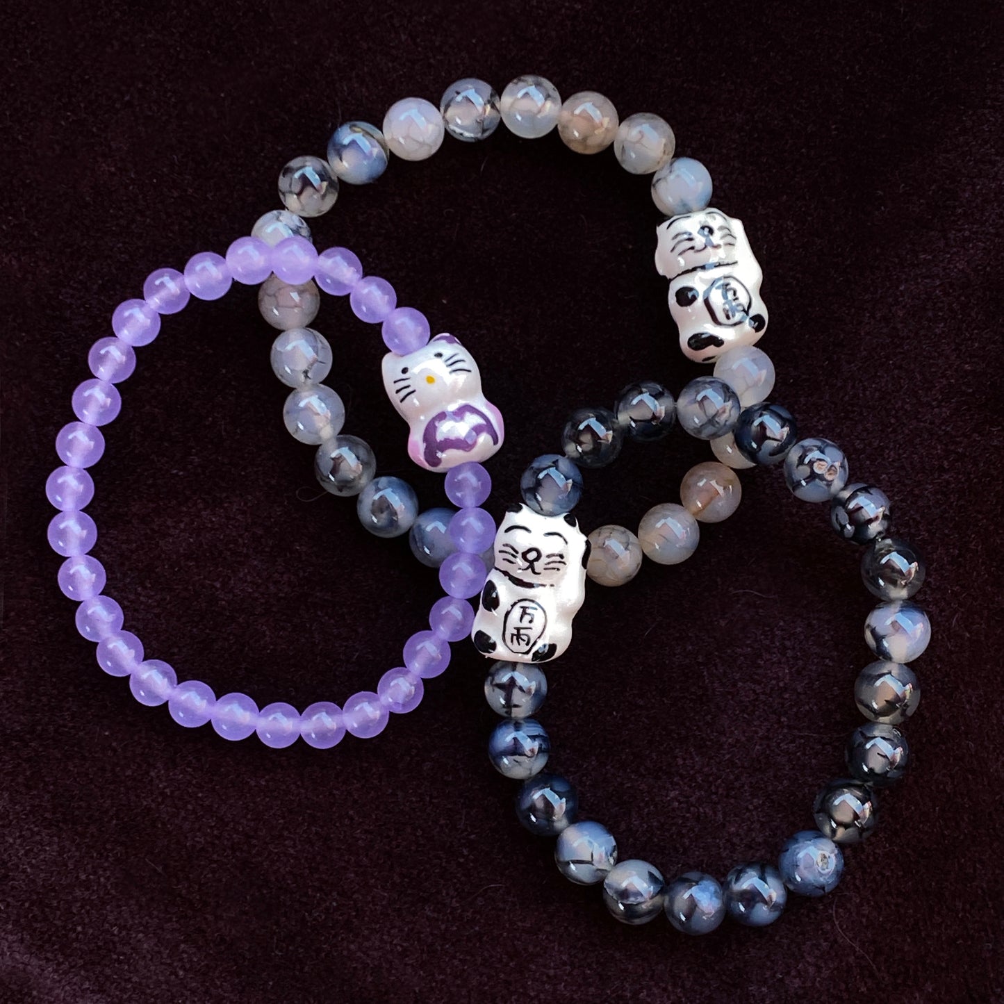 Gemstone Kitty stretch Bracelets