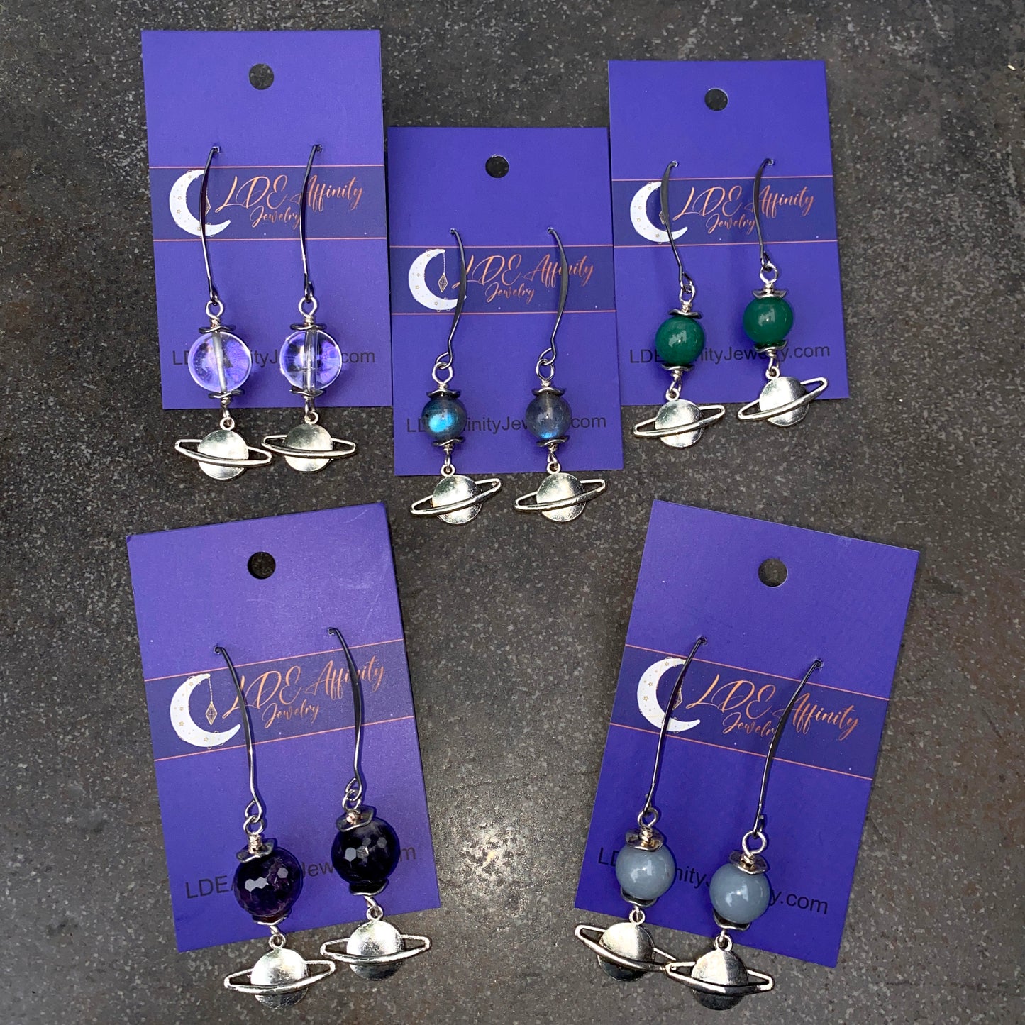 Cosmic gemstone dangle Earrings