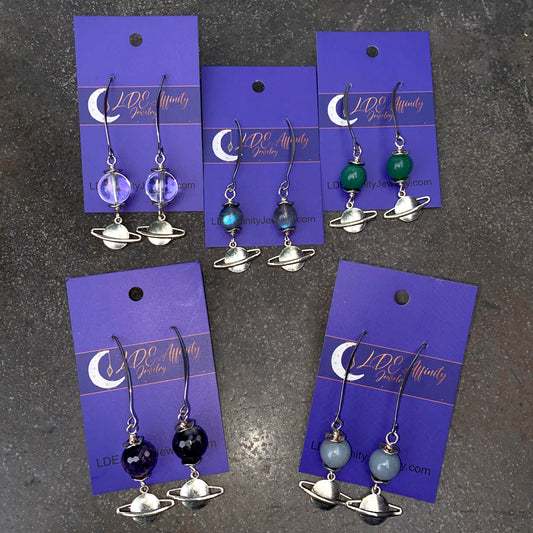 Cosmic gemstone dangle Earrings