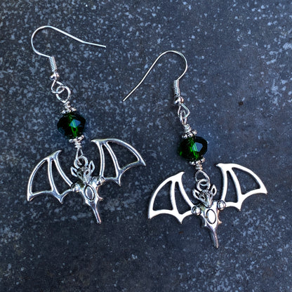 SilverBat Shape with Swarovski Crystal Earrings