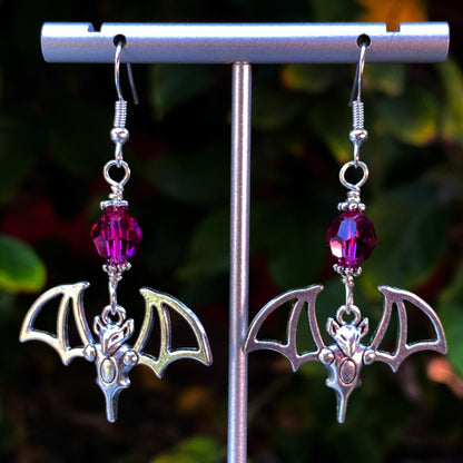 SilverBat Shape with Swarovski Crystal Earrings