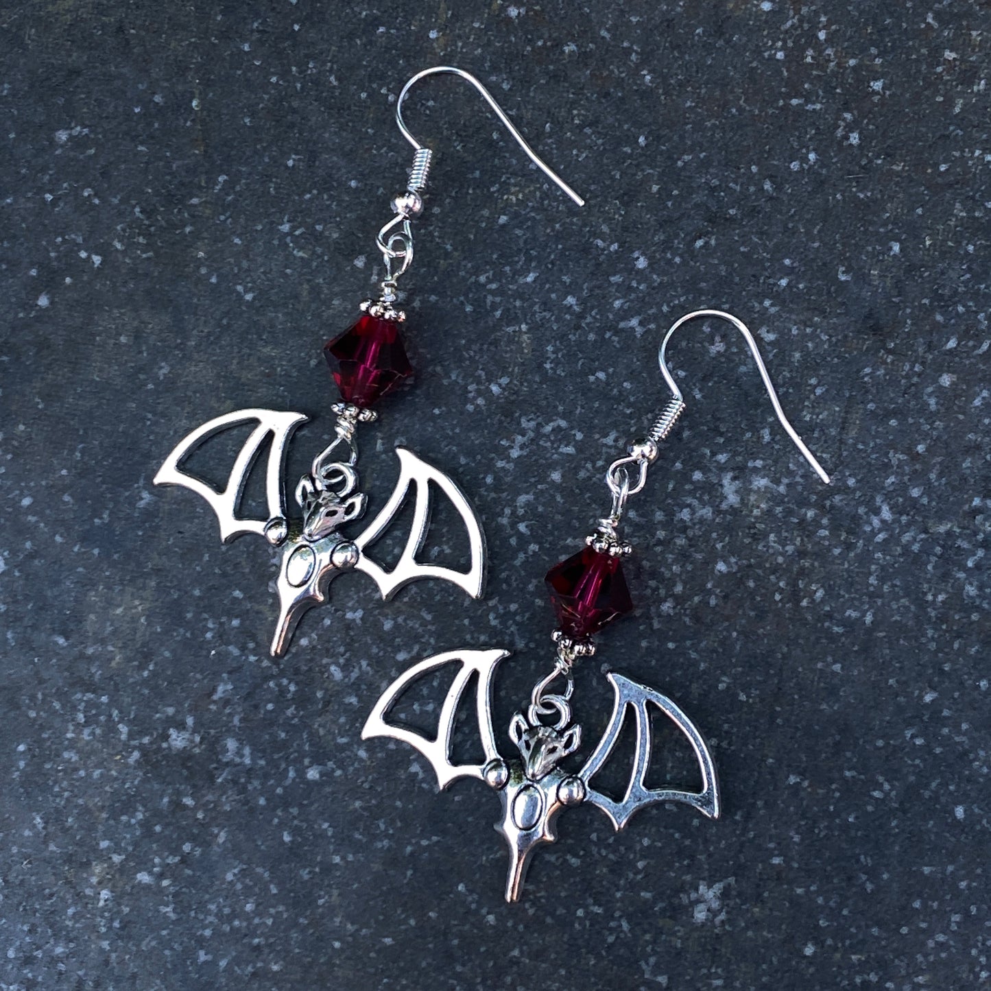 SilverBat Shape with Swarovski Crystal Earrings