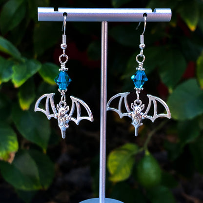 SilverBat Shape with Swarovski Crystal Earrings