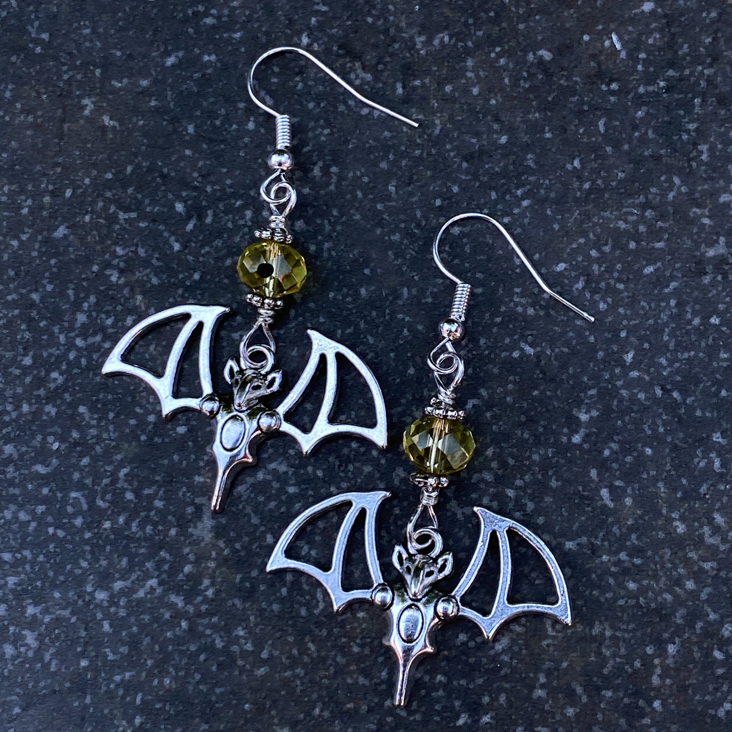 SilverBat Shape with Swarovski Crystal Earrings