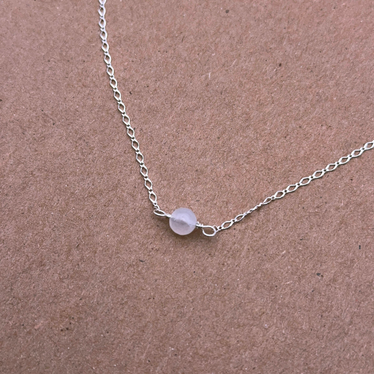 Moonstone gemstone silver chain choker necklace